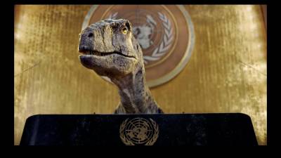 Видео дня: Динозавр сделал важное заявление в ООН - techno.bigmir.net - Нью-Йорк - Видео