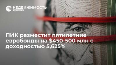 ПИК разместит пятилетние евробонды на 450-500 миллионов долларов с доходностью 5,625% - realty.ria.ru - Москва