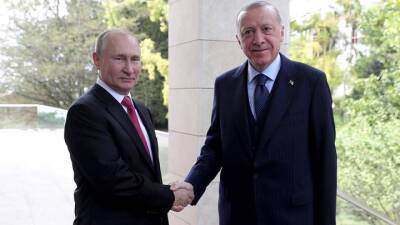 Владимир Путин - Реджеп Эрдоган - Тайип Эрдоган - Путин и Эрдоган обсудили стабилизацию обстановки в Сирии - vm - Россия - Сирия - Украина - Турция