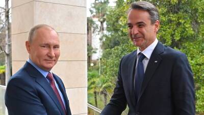 Владимир Путин - Кириакос Мицотакис - Путин и премьер Греции обсудили партнёрские отношения между странами - russian - Россия - Кипр - Греция