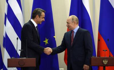Владимир Путин - Кириакосом Мицотакисом - Президент РФ и греческий премьер на переговорах обсуждали проблему Кипра и «недружественный настрой НАТО» - topwar - Россия - Сочи - Кипр - Греция
