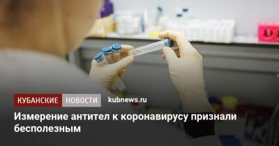 Владимир Чуланов - Измерение антител к коронавирусу признали бесполезным - kubnews.ru - Россия - Covid-19