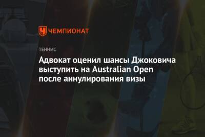 Джокович Новак - Алексей Хоук - Адвокат оценил шансы Джоковича выступить на Australian Open после аннулирования визы - championat.com - Австралия