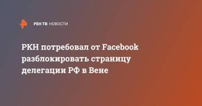 РКН потребовал от Facebook разблокировать страницу делегации РФ в Вене - ren.tv - Россия - США - Вена - Facebook