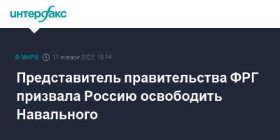 Алексей Навальный - Ив Роше - Представитель правительства ФРГ призвала Россию освободить Навального - interfax - Москва - Россия - Германия