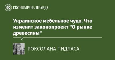 Украинское мебельное чудо. Что изменит законопроект "О рынке древесины" - epravda.com.ua - Україна
