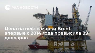 Цена нефти марки Brent впервые с 13 октября 2014 года превысила 89 долларов за баррель - ria - Москва - США - Москва