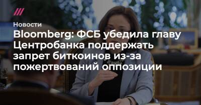 Эльвира Набиуллина - Bloomberg: ФСБ убедило главу Центробанка поддержать запрет биткоинов из-за пожертвований оппозиции - tvrain - Россия
