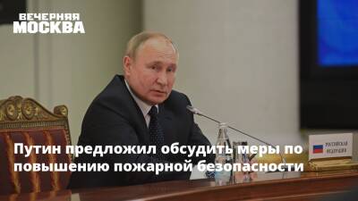 Владимир Путин - Путин предложил обсудить меры по повышению пожарной безопасности - vm - Россия