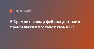 Дмитрий Песков - В Кремле назвали фейком данные о прекращении поставок газа в ЕС - ren.tv - Россия - Газ