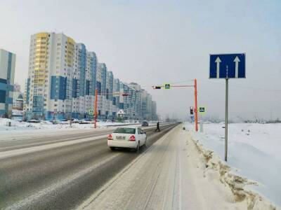 В Кемерове заработал новый светофор с кнопкой вызова пешеходной фазы - gazeta.a42 - Кемерово