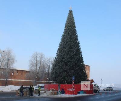 Главную елку Нижнего Новгорода демонтируют на площади Минина и Пожарского - vgoroden.ru - Нижний Новгород