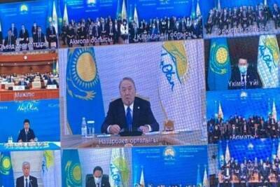 Нурсултан Назарбаев - Касым Токаев - Назарбаев возник по видеосвязи на съезде партии Нур Отан - mk.ru - Казахстан
