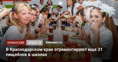 Анна Минькова - В Краснодарском крае отремонтируют еще 31 пищеблок в школах - kubnews.ru - Краснодарский край