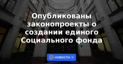 Опубликованы законопроекты о создании единого Социального фонда - news.mail.ru - Россия