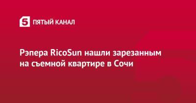 Владимир Богданов - Рэпера RicoSun нашли зарезанным на съемной квартире в Сочи - 5-tv.ru - Сочи - Абакан