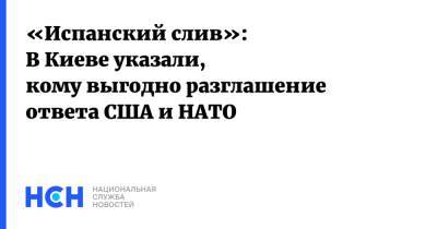 Руслан Бортник - «Испанский слив»: В Киеве указали, кому выгодно разглашение ответа США и НАТО - nsn - Россия - США - Украина - Киев - Испания