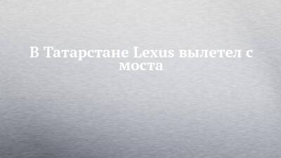 Lexus - В Татарстане Lexus вылетел с моста - chelny-izvest.ru - респ. Татарстан - Альметьевск