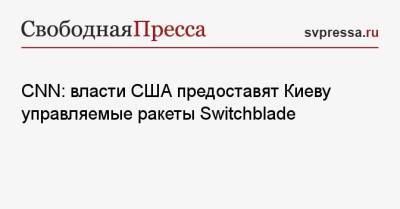 CNN: власти США предоставят Киеву управляемые ракеты Switchblade - svpressa.ru - Россия - США - Украина - Киев - Германия