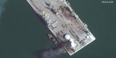 Появились спутниковые снимки уничтоженного российского корабля в Бердянске - nv.ua - Россия - США - Украина - Новочеркасск - Бердянск - Бердянск
