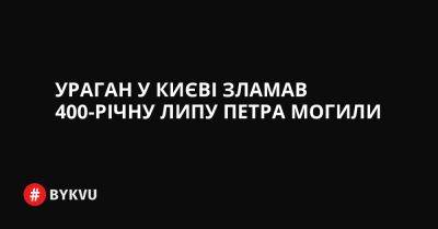 Ураган у Києві зламав 400-річну липу Петра Могили - bykvu.com - Украина - Twitter - Facebook