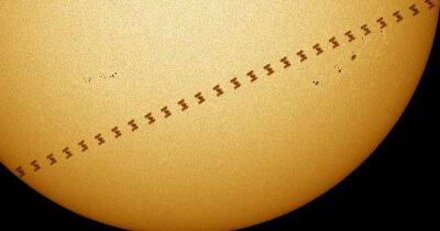 Астроном-любитель показал МКС на фоне чудовищно огромного Солнца (фото) - focus.ua - Украина - Англия