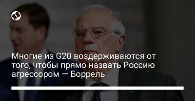 Жозеп Боррель - Многие из G20 воздерживаются от того, чтобы прямо назвать Россию агрессором — Боррель - liga.net - Россия - Украина